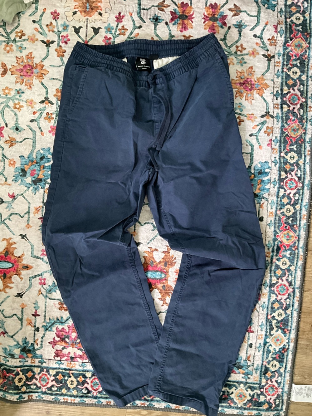 Vans Relaxed Fit Navy Blue Straight Leg Drawstring Pants Men’s Size Medium